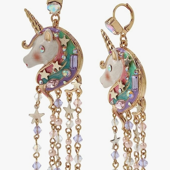 Betsey Johnson Unicorn Earrings - Picture 3 of 4